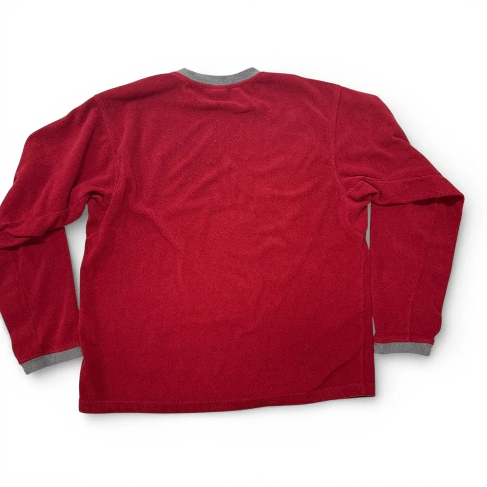 The North‎ Face Fleece Crew Neck Pullover Mens Medium Sleeve Pocket Red